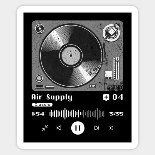 Air Supply ~ Vintage Turntable Music Sticker